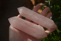 Polished Double Terminated Pink Rose Quartz Points  x 4 From Ambatondrazaka, Madagascar - TopRock