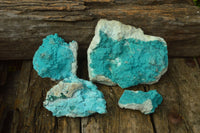 Natural Bright Blue Botryoidal Chrysocolla Specimens x 4 From Lupoto, Congo - TopRock