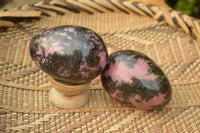 Polished Pink & Black Rhodonite Eggs  x 4 From Madagascar - TopRock