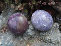 Polished Lithium Mica, Purple Lepidolite (some with Rubellite inclusions) Gallets / Palm Stones - sold per kg - From Madagascar - TopRock