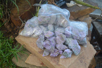 Natural Small Purple Stichtite & Green Serpentine Cobbed Pieces  - Sold per 1 kg (10-18 pieces) - From Barberton, South Africa - TopRock