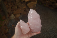 Polished Gemmy Pink Rose Quartz Flames  x 2 From Ambatondrazaka, Madagascar - TopRock