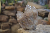 Natural Cascading Smokey Quartz Clusters x 3 From Luena, Congo