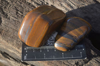 Polished Golden Tigers Eye Free Forms x 12 From Prieska, Northern Cape