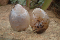 Polished Gorgeous Agate Standing Free Forms x 2 From Madagascar