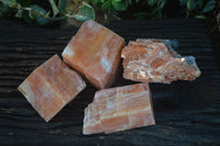 Natural New Sunset Orange Calcite Specimens  x 4 From Spitzkoppe, Namibia - Toprock Gemstones and Minerals 