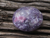 Polished Lithium Mica, Purple Lepidolite (some with Rubellite inclusions) Gallets / Palm Stones - sold per kg - From Madagascar - TopRock