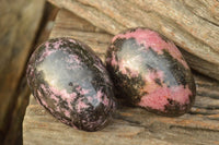 Polished Pink & Black Rhodonite Eggs  x 4 From Madagascar - TopRock