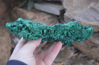 Natural Chatoyant Silky Malachite Specimens  x 3 From Kasompe, Congo