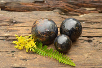 Polished Rare Iolite Water Sapphire Spheres  x 3 From Madagascar - TopRock