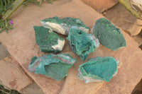 Natural Crystalline Micro Botryoidal Malachite Specimens  x 6 From Congo