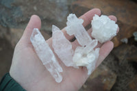 Natural Single Clear Quartz Crystals x 35 From Mpika, Zambia