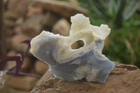 Natural Etched Blue Chalcedony Specimens  x 4 From Nsanje, Malawi