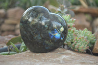 Polished  Puffy Labradorite Gemstone Heart x 1 From Tulear, Madagascar