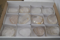 Polished Optic Rock Crystal Quartz Galet / Palm Stones x 12 From Madagascar