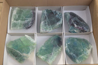 Natural Rough Watermelon Fluorite Cobbed Specimens  x 6 From Namibia