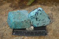 Polished Blue Shattuckite Free Forms  x 5 From Namibia