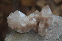 Natural Small White Phantom Smokey Quartz Clusters x 12 From Luena, Congo