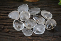 Polished Optic Rock Crystal Quartz Galet / Palm Stones x 12 From Madagascar