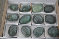 Polished Emerald Fuchsite Quartz Palm Stones With Pyrite & Mica Specks  x 12 From Madagascar - Toprock Gemstones and Minerals 