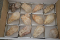 Natural Highly Selected Pineapple Candle Quartz Crystals  x 12 From Madagascar - Toprock Gemstones and Minerals 