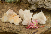 Natural Rare Sugar Quartz Clusters  x 4 From Ambatfinhandrana, Madagascar - TopRock