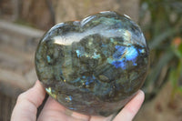 Polished  Puffy Labradorite Gemstone Heart x 1 From Tulear, Madagascar