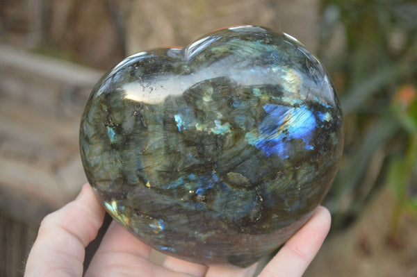 Polished  Puffy Labradorite Gemstone Heart x 1 From Tulear, Madagascar