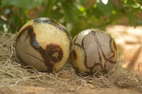 Polished Septarian (Calcite & Aragonite) Spheres  x 5 From Mahajanga, Madagascar - TopRock