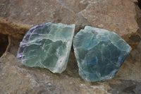 Natural Rough Watermelon Fluorite Cobbed Specimens  x 6 From Namibia