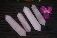 Polished Double Terminated Pink Rose Quartz Points  x 4 From Ambatondrazaka, Madagascar - TopRock