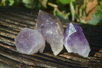 Natural Single Jacaranda Amethyst Crystals x 12 From Zambia