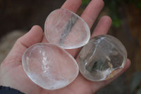 Polished Optic Rock Crystal Quartz Galet / Palm Stones x 12 From Madagascar