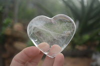 Polished Girasol Pearl & Clear Quartz Gemstone Hearts  x 6 From Madagascar - Toprock Gemstones and Minerals 