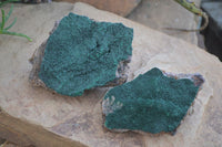 Natural Crystalline Micro Botryoidal Malachite Specimens  x 2 From Congo - Toprock Gemstones and Minerals 