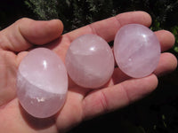 Polished Highly Selected Rose Quartz Palm Stones / Gallets - sold per kg - From Antsirabe, Madagascar - TopRock