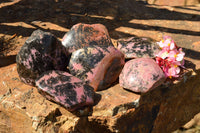 Polished One Side Polished Rhodonite Free Forms  x 6 From Ambindavato, Madagascar - TopRock