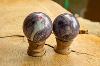 Polished Purple Lepidolite Mica Spheres  x 4 From Madagascar - TopRock