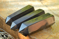 Polished Pitch Black Basalt Points/Prisms x 7 From Madagascar - TopRock