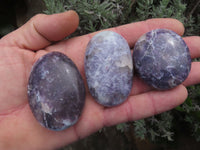 Polished Lithium Mica, Purple Lepidolite (some with Rubellite inclusions) Gallets / Palm Stones - sold per kg - From Madagascar - TopRock