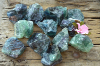 Natural Cobbed & Stone Sealed Watermelon Fluorite Pieces x 12 From Uis, Namibia - TopRock