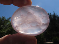 Polished Highly Selected Rose Quartz Palm Stones / Gallets - sold per kg - From Antsirabe, Madagascar - TopRock