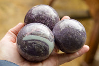 Polished Purple Lepidolite Mica Spheres  x 4 From Madagascar - TopRock