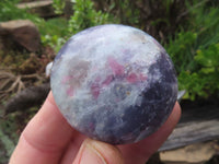 Polished Lithium Mica, Purple Lepidolite (some with Rubellite inclusions) Gallets / Palm Stones - sold per kg - From Madagascar - TopRock