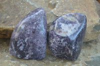 Polished Purple Lepidolite Free Forms  x 3 From Zimbabwe - Toprock Gemstones and Minerals 