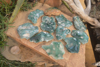 Polished On One Side Emerald Mtorolite Plates x 12 From Mutorashanga, Zimbabwe