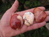 Polished Bright Red/ Orange Medium Sized Carnelian Palm Stones / Gallets - sold per kg - From Madagascar - TopRock