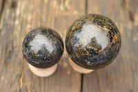 Polished Rare Iolite Water Sapphire Spheres  x 3 From Madagascar - TopRock