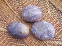 Polished Lithium Mica, Purple Lepidolite (some with Rubellite inclusions) Gallets / Palm Stones - sold per kg - From Madagascar - TopRock