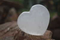 Polished Girasol Pearl & Clear Quartz Gemstone Hearts  x 6 From Madagascar - Toprock Gemstones and Minerals 